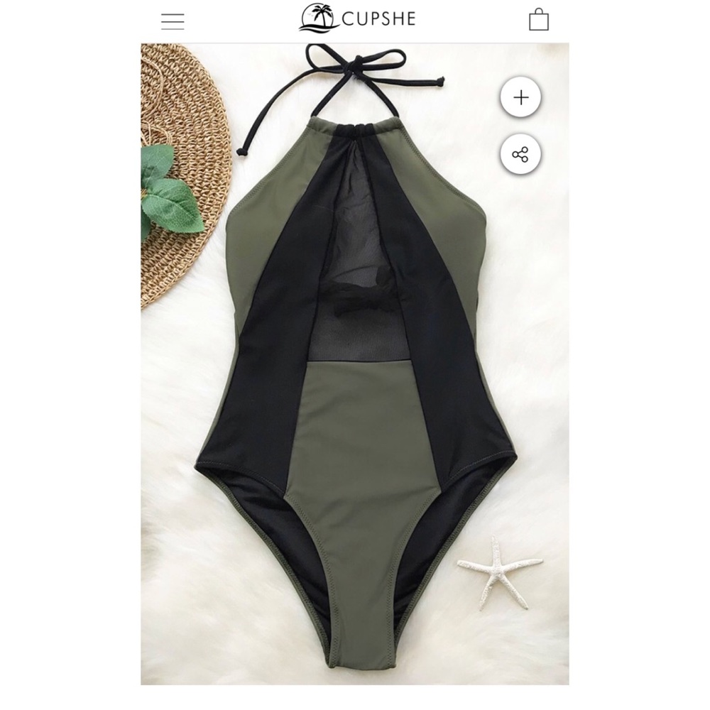 Cupshe Take My Heart Mesh One-Piece Swimsuit